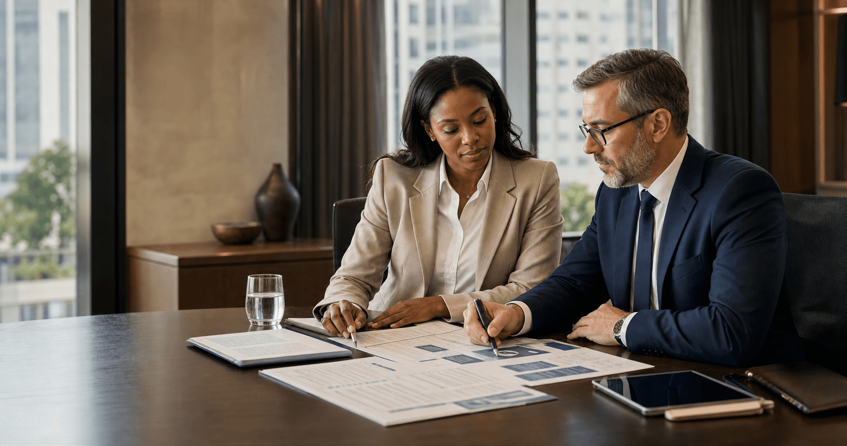 South African governance professionals reviewing policy documents